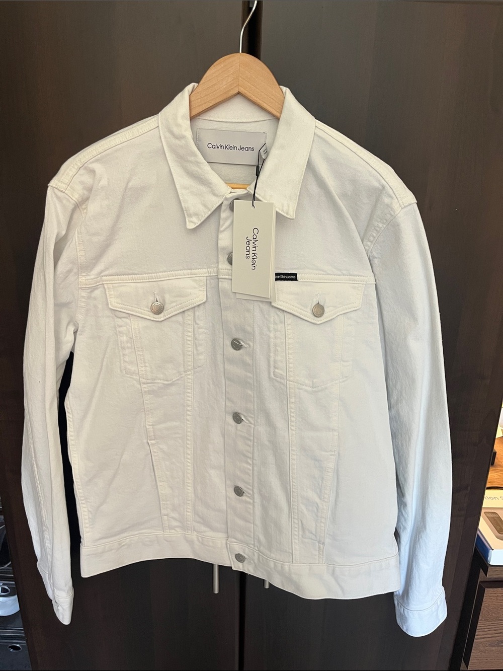 Calvin Klein Jeans White Denim Trucker Jacket